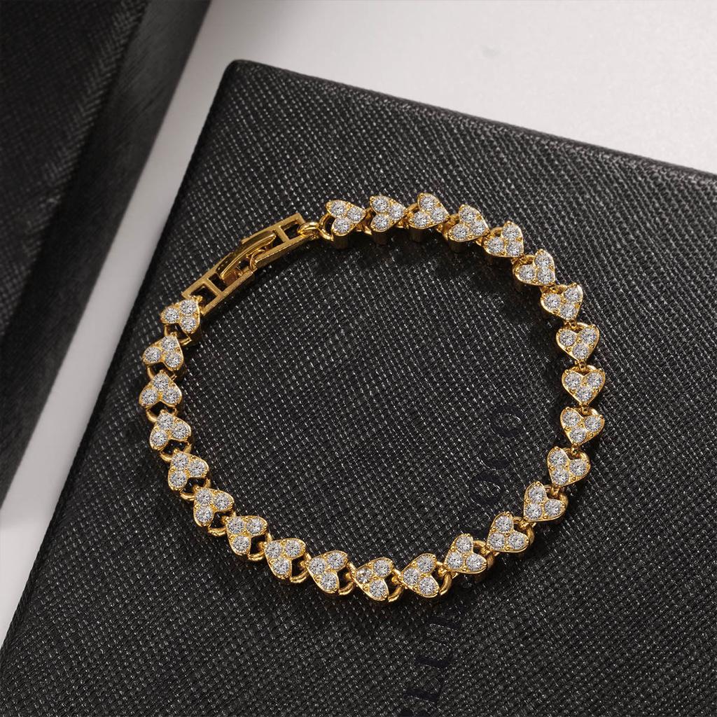 Heart-shaped Zircon Roman Bracelet Women's Exquisite High-end Jewelry