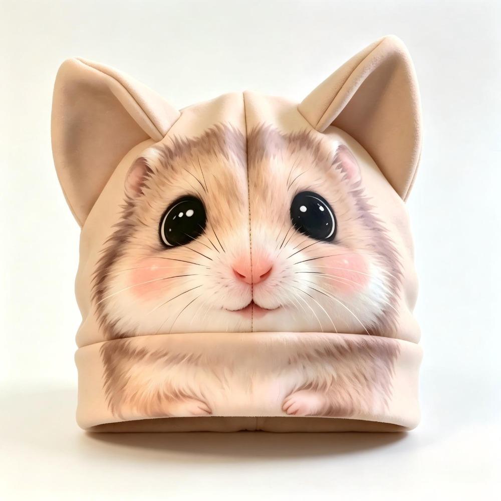 Soft Cute Winter Hat Cartoon Print Cartoon Beanie New Animal Beanie Hat Daily Outfits