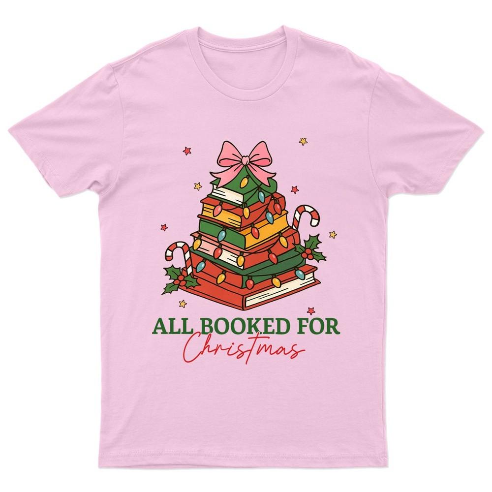 All Booked For Christmas TShirt Unisex Gift Retro Seasonal Funny Xmas Santa c