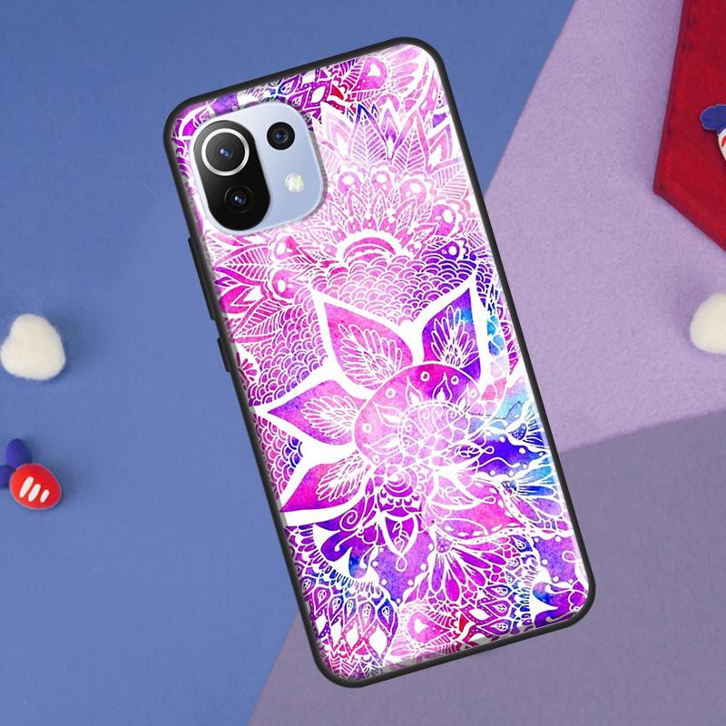 Indian Floral Henna Mandala Cover For Xiaomi 14 Ultra 13 11T 12T 13T 14T Pro POCO X6 X7 Pro X3 X5 F3 F5 F6 M6 Pro Case