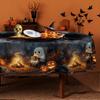 Halloween tablecloth - Cute ghost bonfire party decoration - Durable polyester fiber for indoor and outdoor usezyc