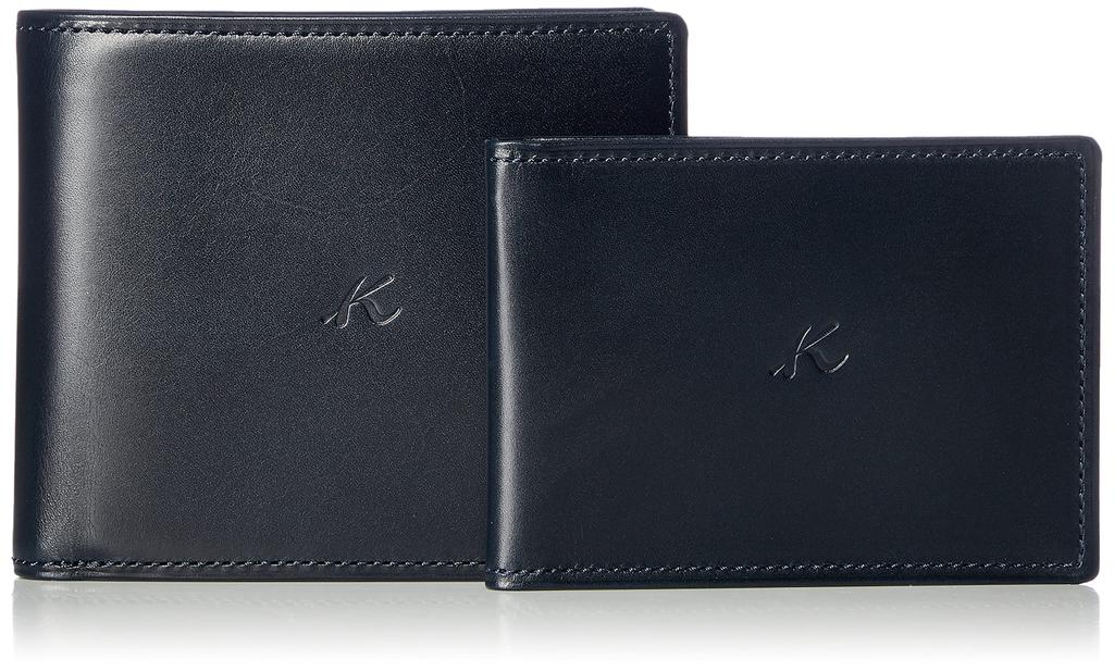 Kitamura Calfskin Bifold Wallet (Bill Compartment) RH0582 Men's Dark Blue [Navy] 10101 Free Size