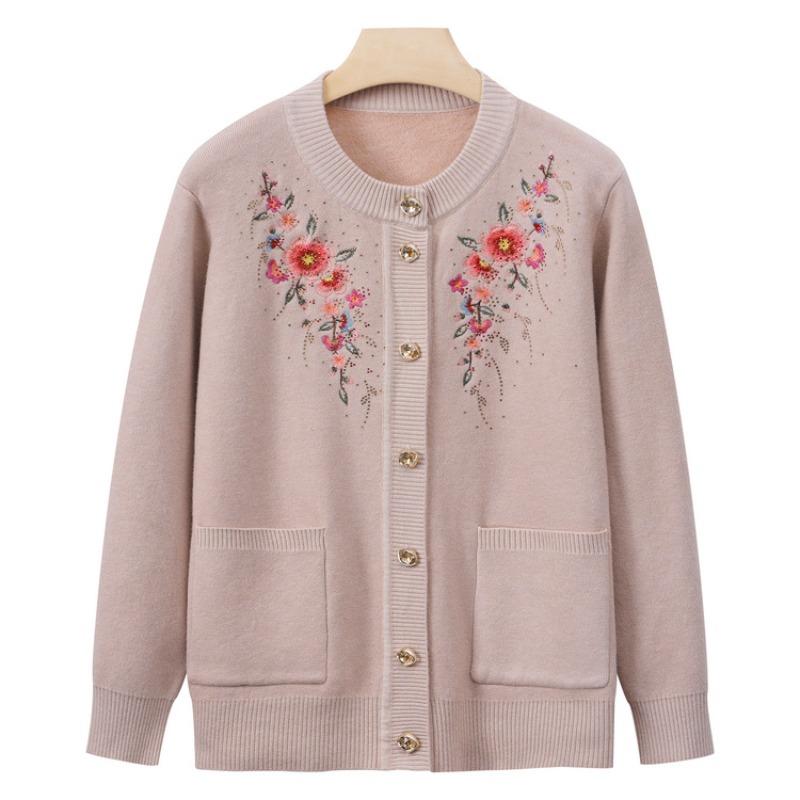 Grandma winter clothes new bottoming shirt women middle-aged and elderly knitted sweater temperament mother cardigan top old lady clothes