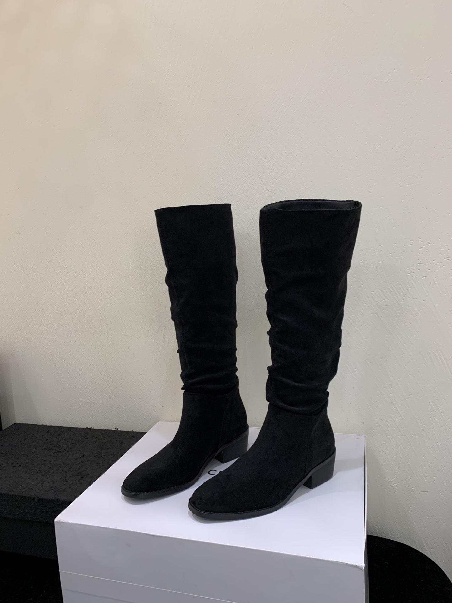 

Coarse heel French retro western cowboy boots women s boots autumn and winter 2025 new tall stacked knight boots 35