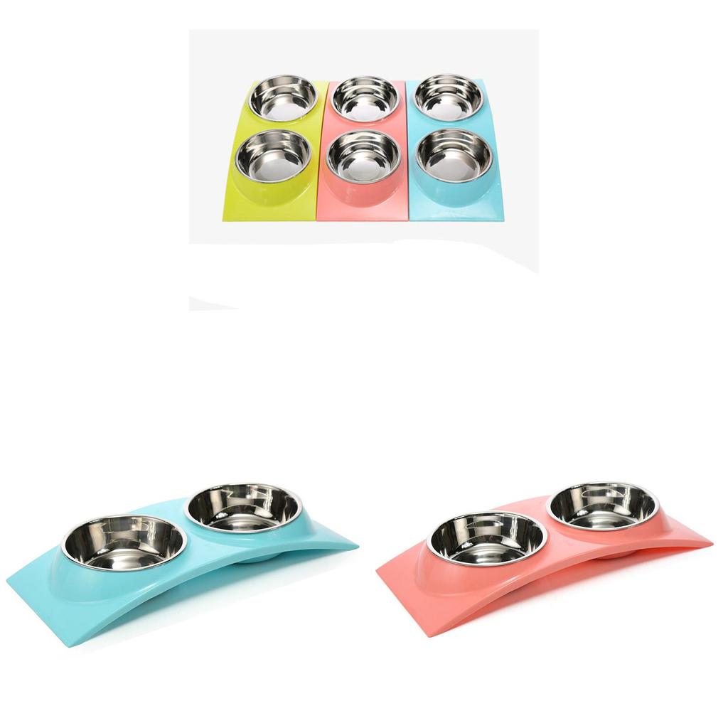 Premium Quality Double Food Water Pet Feeding Bowl For Puppies And Kittens With Non-slip Design