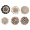 Elegant Jute Placemats With Tassels Heat Insulation Mats Dining Table Embroidery Tassels Table Mat Pad Tableware Coaster Party