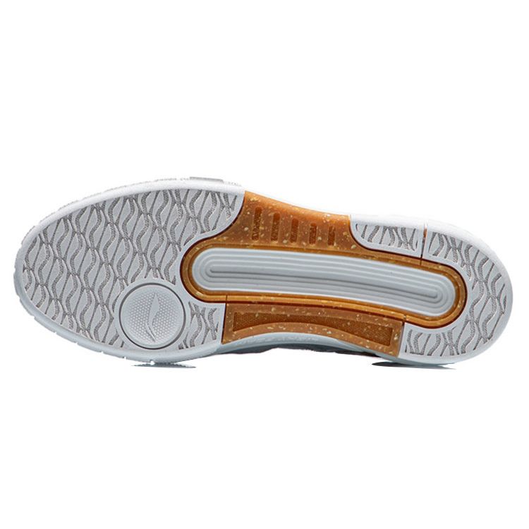 Li Ning Morning Glow Tendance Décontracté Antidérapant Résistant à l'Usure Chaussures de Skate Basses Femme sneaker Gris Blanc AGCR192-2