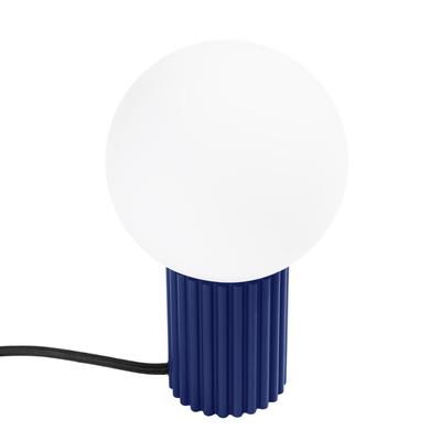 Modern Ultramarine Desk Lamp, Grooved Body, White Glass Ball, Switch for Hallway, Living Room, 1xG9 8W, HALO Sollux Lighting