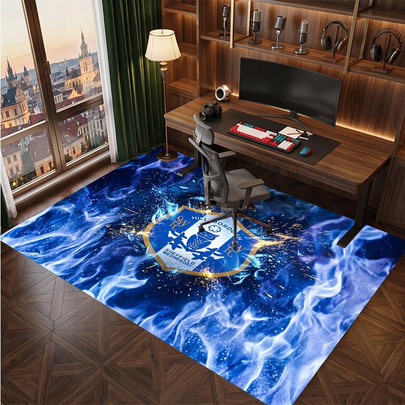 Tappeto in Cristallo di Velluto con Stampa del Sheffield Wednesday Football, Comodo Assorbente d'Acqua Antiscivolo per Pavimenti Interni