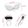 Angel Wings Headband with  Wand for Kids Boys Girls Feather Fairy Wings Halloween Party Cosplay Costumes