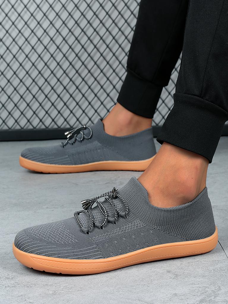 Wide Last Flying Woven Bigfoot Bone Overturning Shoes Barefoot Shoes Breathable Soft Soles Loose Fat Feet Big Head Shoes for Men