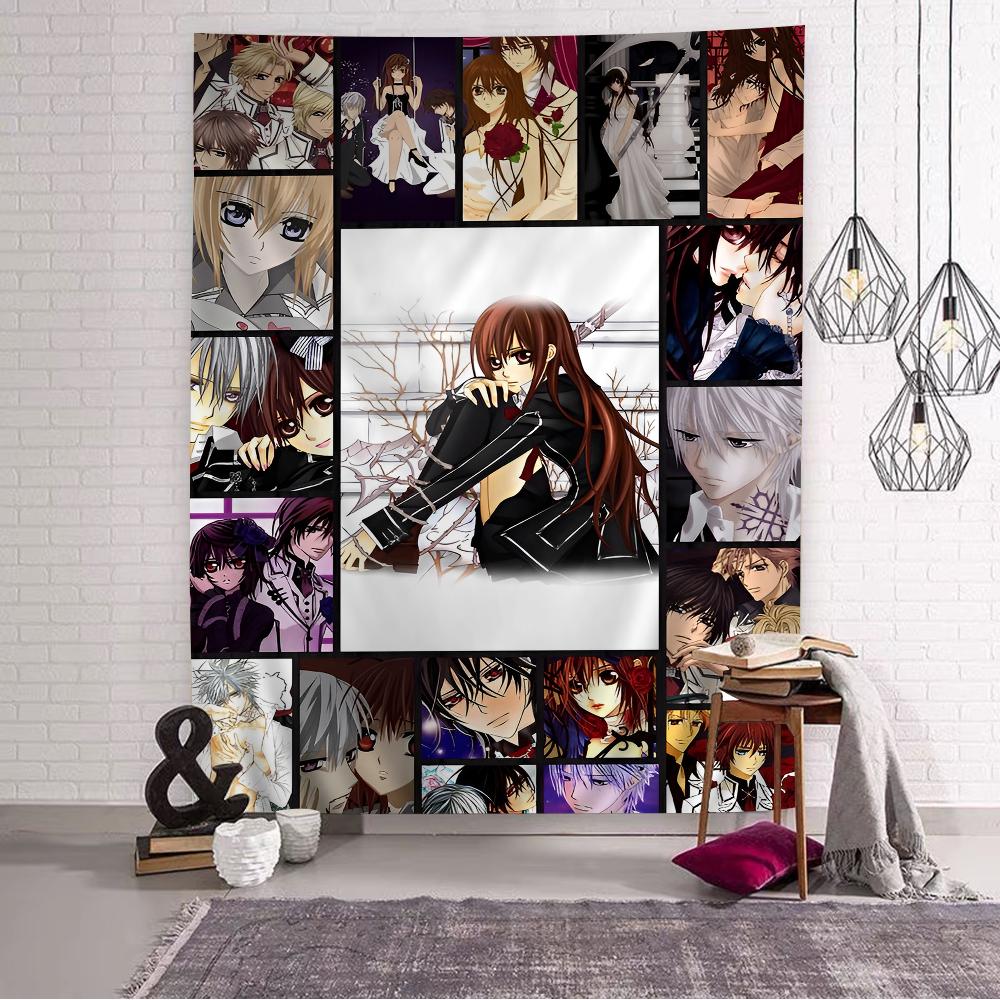 Vampire Knight Manga Cover Wall Tapestry  Gothic Vampire Romance  Shoujo Stylish Room Decor for Vampire  Romance Anime Fans