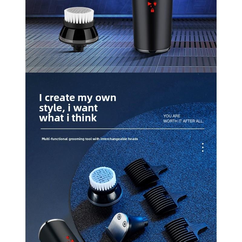 Electric Shaver with Intelligent High-power LCD Display, Rechargeable, Full-body Water-washable Beard Trimmer