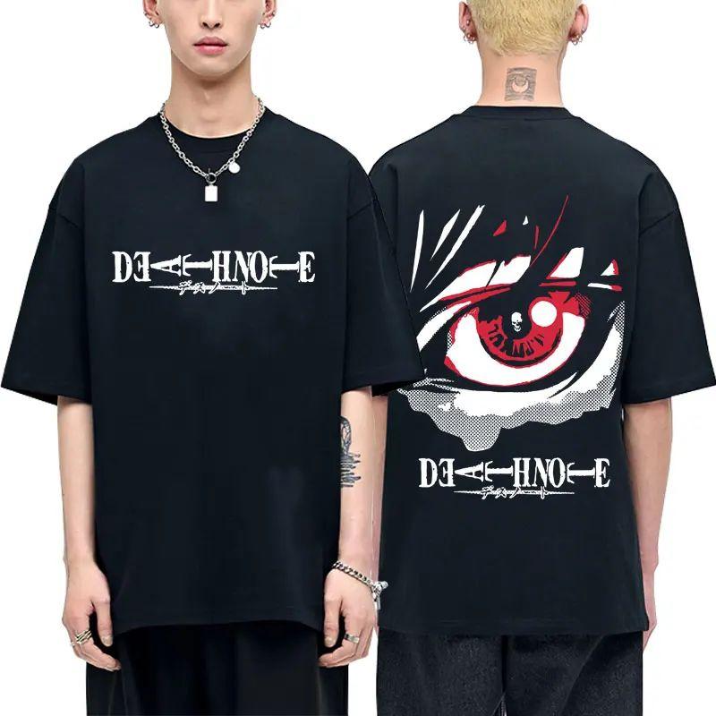 Vintage Tops Japanese Anime Death Note LLawliet T Shirts Print Cotton Tee Fashion Hip Hop Short Sleeve Streetwear Unisex