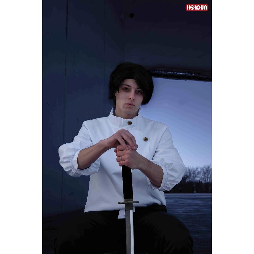 HOLOUN Jujutsu JJK Manga Anime Yuta Okkotsu Costume Cosplay Parrucca Giacca Pantaloni Neri Uniforme Rete Rosa Sintetico Halloween