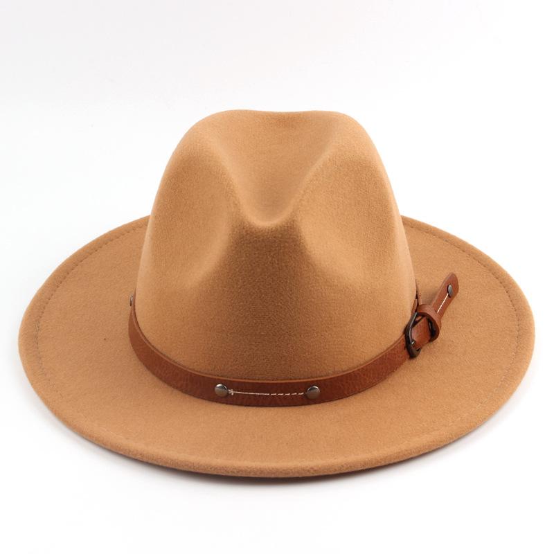 Unisex British Wool Felt Flat-Top Fedora Hat for Autumn/Winter