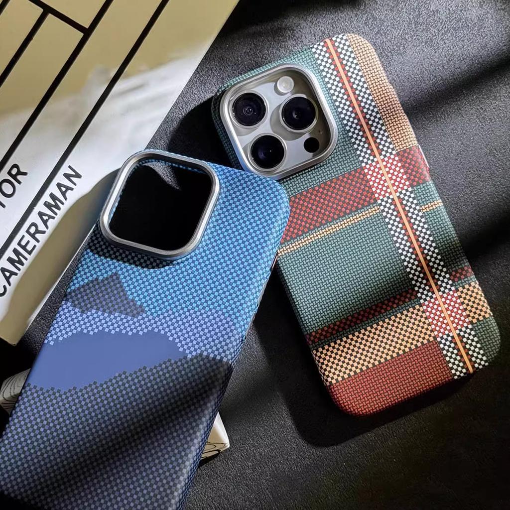 Pro iPhone 13 Pro 6,1 palce Kryt Tvrdé PC Textura z uhlíkových vláken Pouzdro Kompatibilní s MagSafe