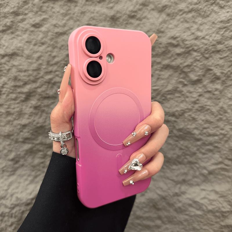 Luxury Magsafe Soft Silicone Gradient Phone Case For iPhone 11 12 13 14 15 16 17 Pro Max Plus Air Magnetic Bumper Cover