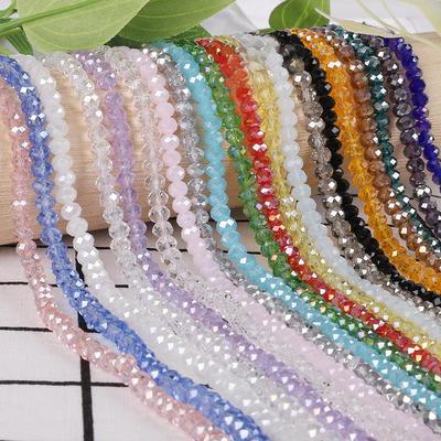 8mm Faceted Glass Crystal Flat Beads for Handmade DIY Jewelry & Bracelets