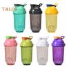 Protein Shaker Bottles with Wire Ball 500ml Leak-Proof Mixer Cup Clear Scale Fitness Mixer Bottle Portable Shaker Cup for Sports Travel