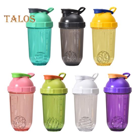 Protein Shaker Bottles with Wire Ball 500ml Leak-Proof Mixer Cup Clear Scale Fitness Mixer Bottle Portable Shaker Cup for Sports Travel