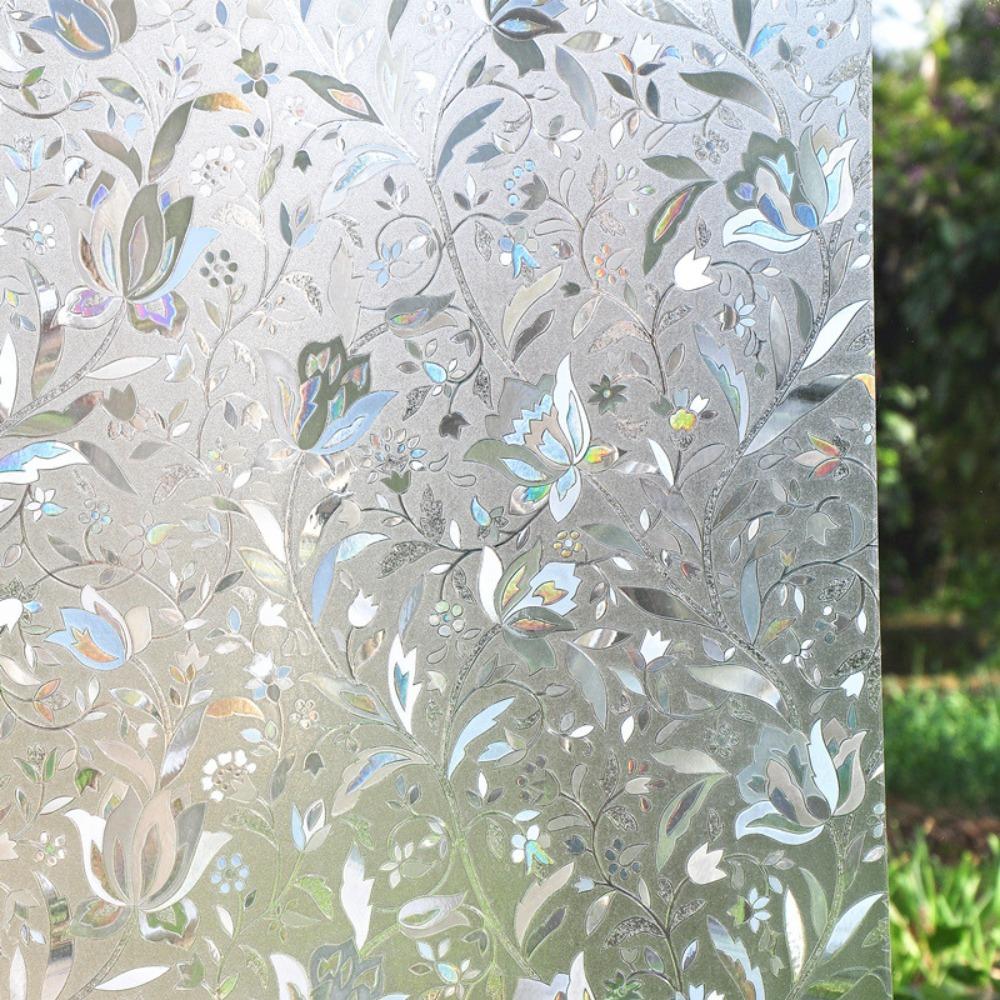 Static Cling Magnolia Stained Glass Window Filmwindow Privacy Film  Home