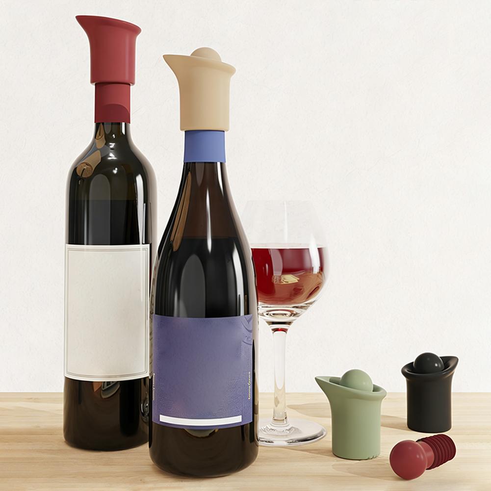 Champagne Silicone Wine Stoppers Leak-Proof Airtight Beer Soda Condiment Bottle Cap Food-Grade Silicone Dining Organization