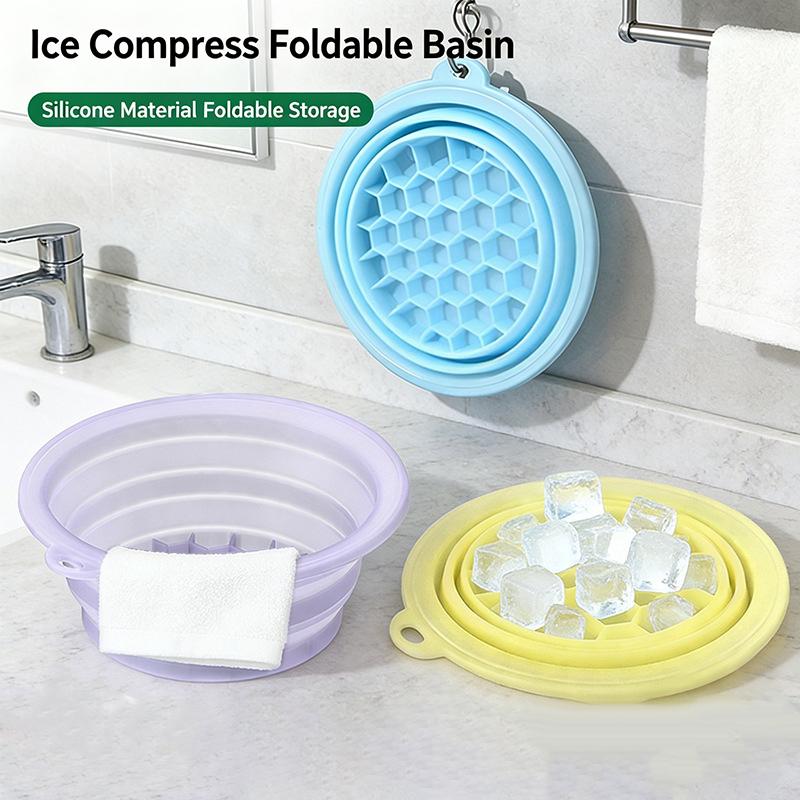 Silikon faltbare Gesichts-Eisschüssel mit integrierter Eisform Facials Tauchwaschbecken zum Porenverkleinern Tragbar für zu Hause Hautpflege
