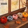 Autumn Harvest Decor 5 Pcs Fall Fabric Pumpkin Decor, Thanksgiving Farmhouse Stuffed Decorations Decoration, Small Faux Pumpkins for Home