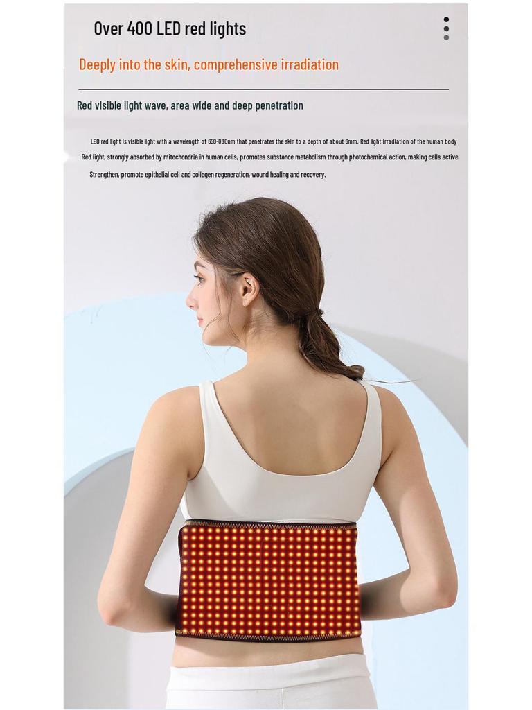 Infrared Red Light Therapy & Heating Waist Belt for Lumbar Support