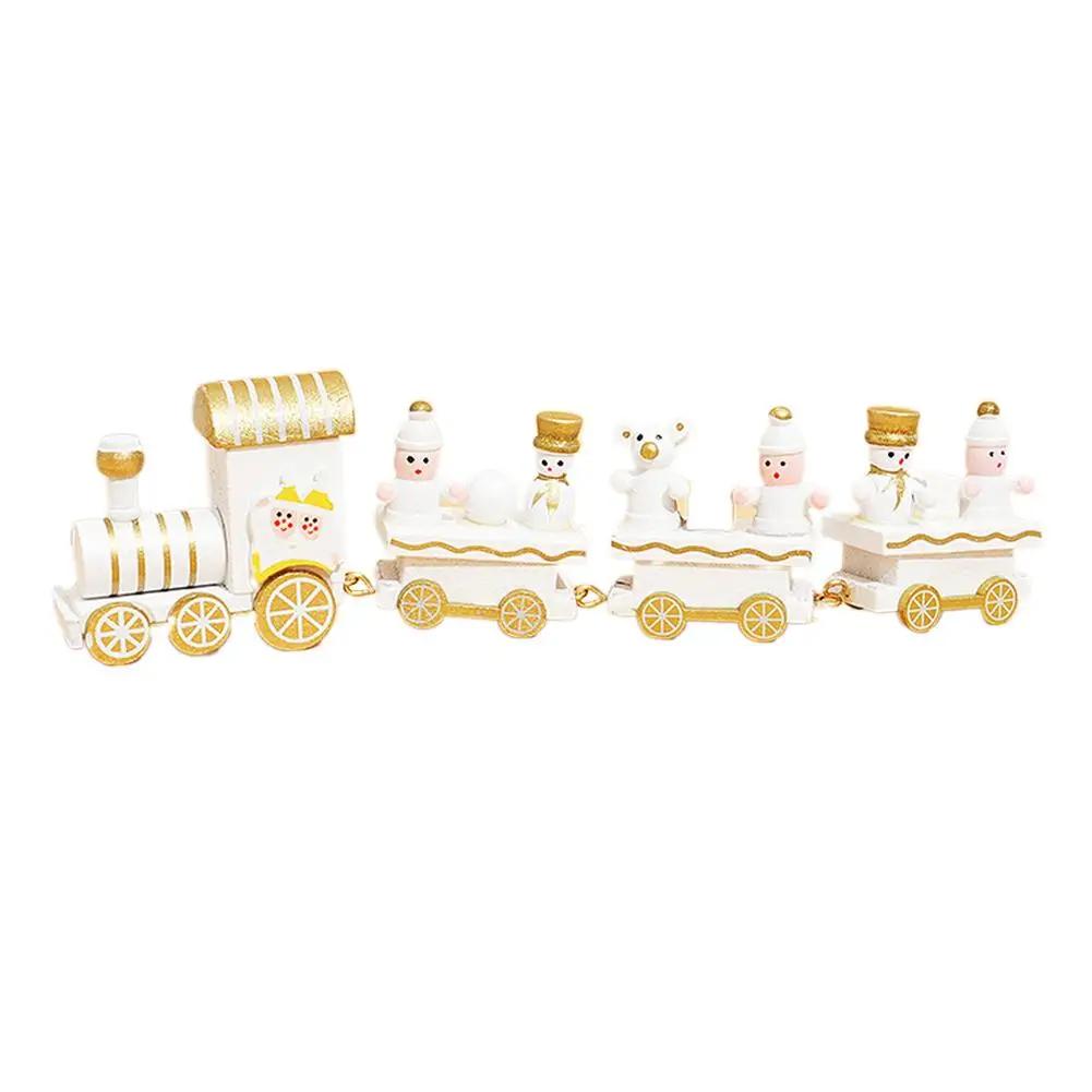 Christmas Train Ornaments Wooden Color Boxes Window Christmas Year New Decorations Gifts Displays T9Y7