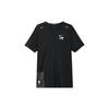 Solid Color Back Letter Print Short Sleeve T-Shirt Men Tops Black DM4666-010