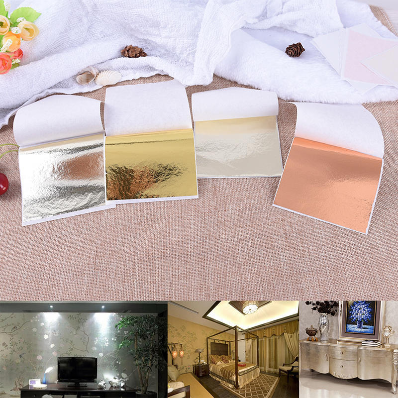 DIY 100 Sheets Gold Foil Leaf Leaf Gilding Handicrafts Craft Paper Decoratio KL DIY 100 Sheets Gold Foil Leaf Leaf Gilding Handicrafts Craft Paper Decoratio KL