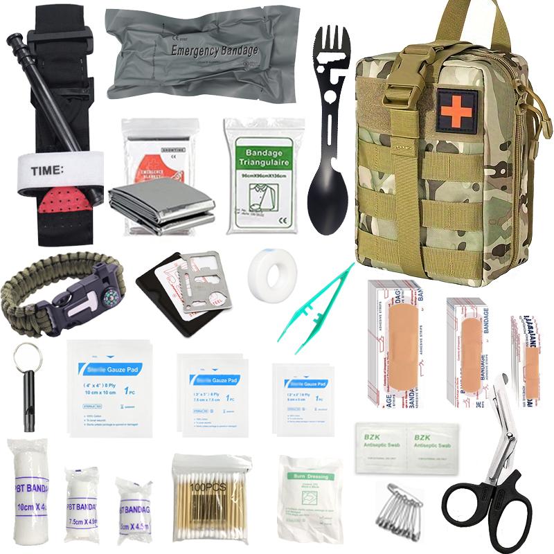 204 Survival First Aid Kit Bags Outdoor Gear Emergency Kit Trauma Bag Camping Boating Hiking Home Car