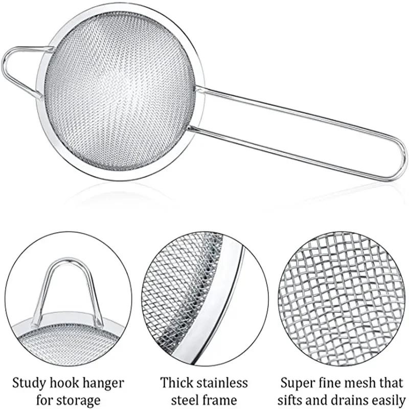 Cocktail Strainer Stainless Steel Tea Strainers Conical Food Strainers Fine Mesh Strainer Practical Bar Strainer Tools