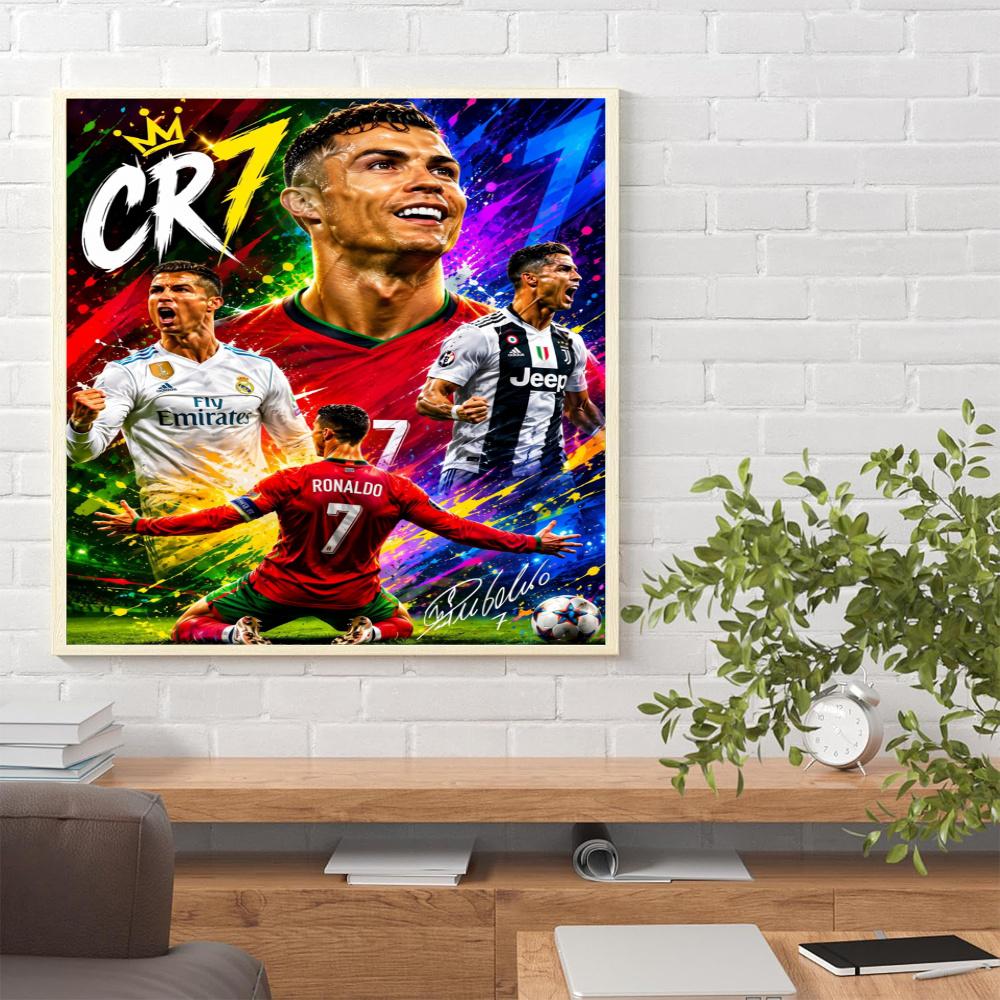 Cristiano Ronaldo Diamond Painting Round Diamond Mosaic Rhinestones Diamond Embroidery Craft Kit Wall Decor Without Frame