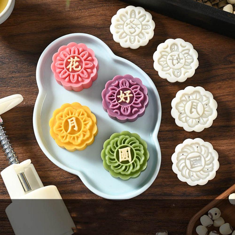 Forma na okrągły ciastko księżycowe na Święto Środka Jesieni 50g Forma do ręcznego wyciskania Narzędzie do ciastka księżycowego Tłoczki Narzędzia cukiernicze
