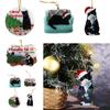 Schwarze Weihnachten Schwarze Katze Anhänger Acryl Handwerk Weihnachtsbaum Anhänger Schwarze Katze Ornament Fenster