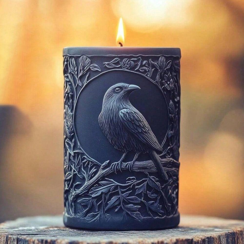 Raven Design Crow Silicone Mold Tree Branch Design Resin Mould Plaster Crafts Mold  Resin Crafts