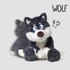 Niedliche Grauer Wolf Plüschtier Ultra-Weich Kuscheltier Begleiter Ideales Geschenk für Kinder Jungen Mädchen Spielzeit & Sammlung