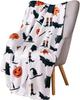 Spooky Season Bat Print Blanket  Cozy Flannel Throw for Halloween Decor Perfect for Sofa Office  Travel