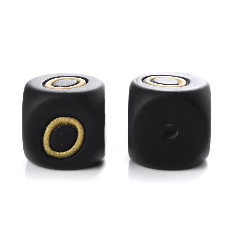 12mm 10Pcs Silicone Black+Gold Letters Beads English Alphabet Letter Beads for Baby Teething Teethers Shower Gifts BPA Free