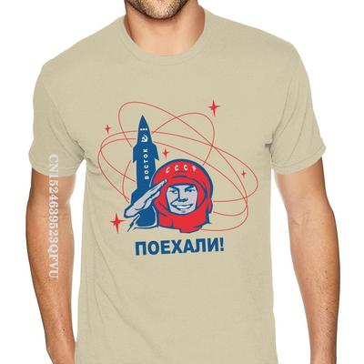 Russia CCCP Yuri Gagarin Wholesale T-Shirt Men Over Size For Man Cheapest Cotton T-Shirt Japan Style