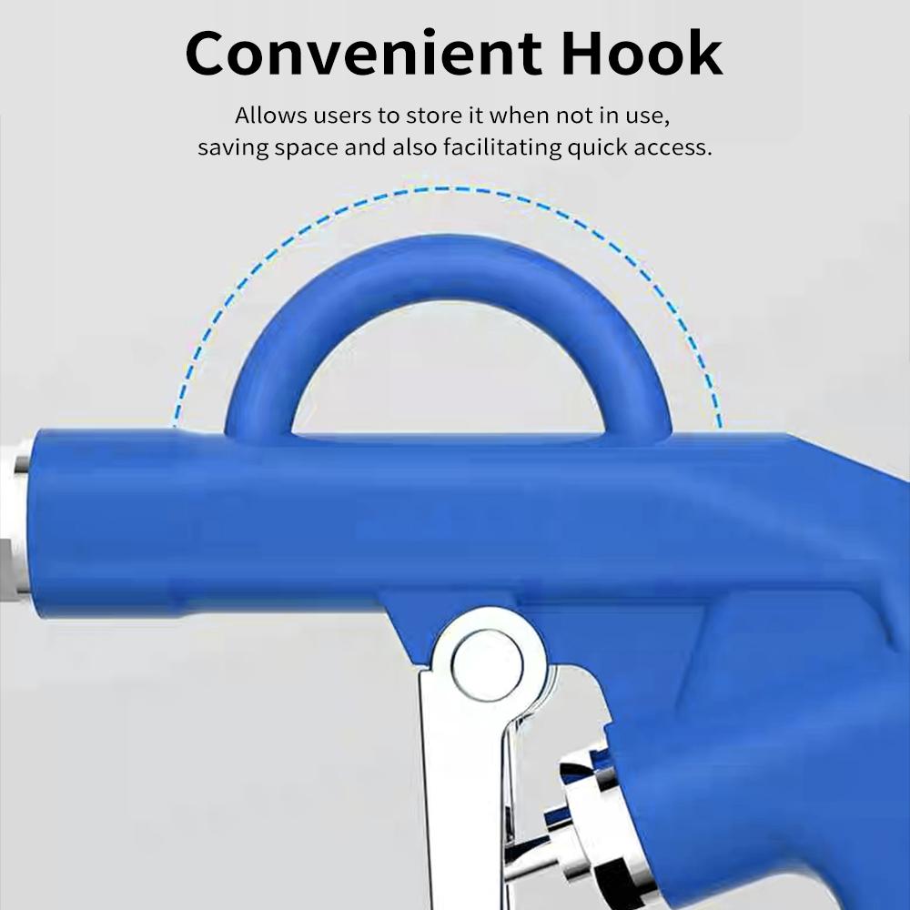 High Flow Air Blow Gun with Extended Nozzle Pneumatic Air Compressor Accessories Dust Cleaning Tool