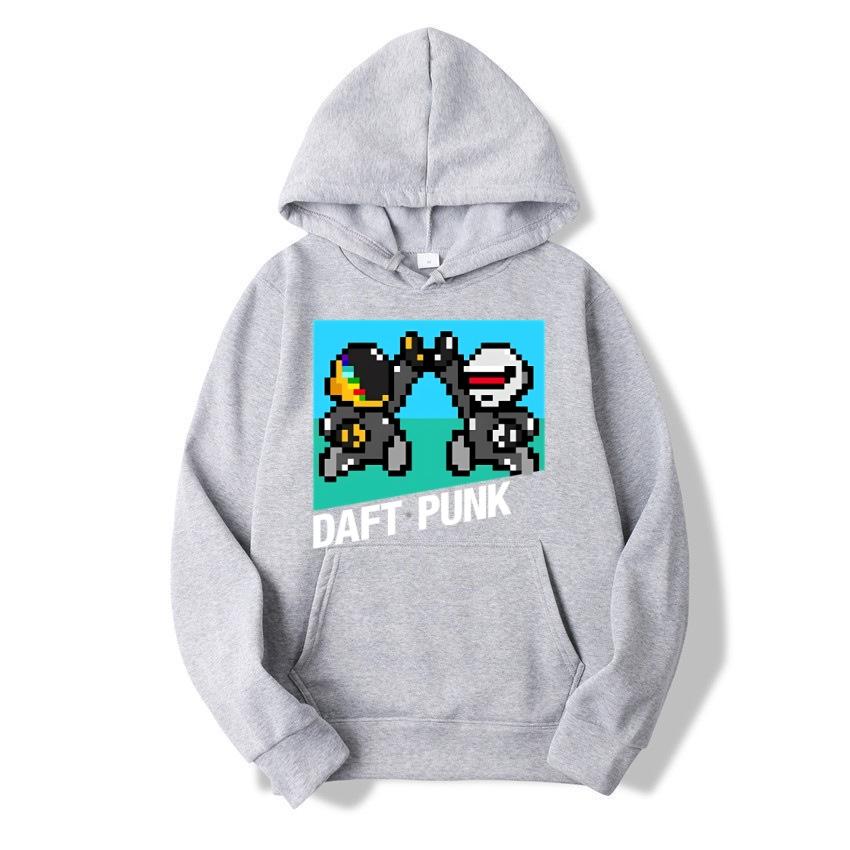Herbst und Winter neue Herren- und Damen-Hoodies DAFTPUNK Band bedruckter Pullover modischer y2k Fleece langärmliger warmer Hoodie