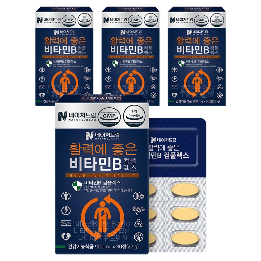Nature Dream Vitamin B Complex for Vitality 30 Tablets 4 Pcs