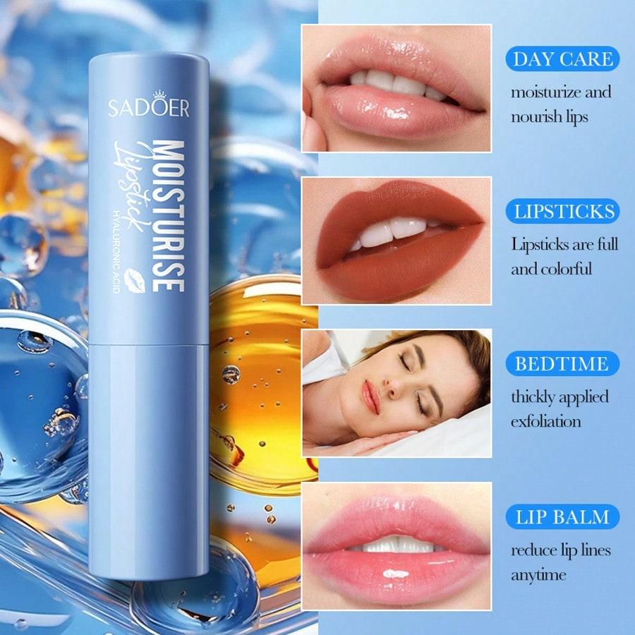 1PC Deep Moisturizing Hyaluronic Lipstick Hyaluronic Acid Lipstick, Glossy Finish, Hypoallergenic, D