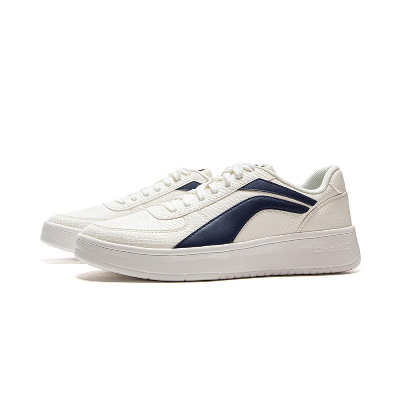 New LiNing Anti-Slip And Wear-Resistant Lightweight Low-Top Casual Shoes Men's White Blue AGCV141-2