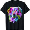 Golden Retriever Pop Art Porträt für Hundebesitzer Männer Frauen Mädchen Kinder T-Shirt