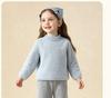 Tongbei 2025 Winter Girls' Striped Semi-High Neck Sweater: Soft, Warm, Versatile